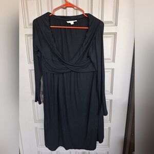 Maternity OneTheLand Dress SzM Stretch Knit Gather Front Cross Bodice